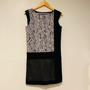 Ann Taylor Black/Gray Animal Print Tunic Mini Dress Size XS